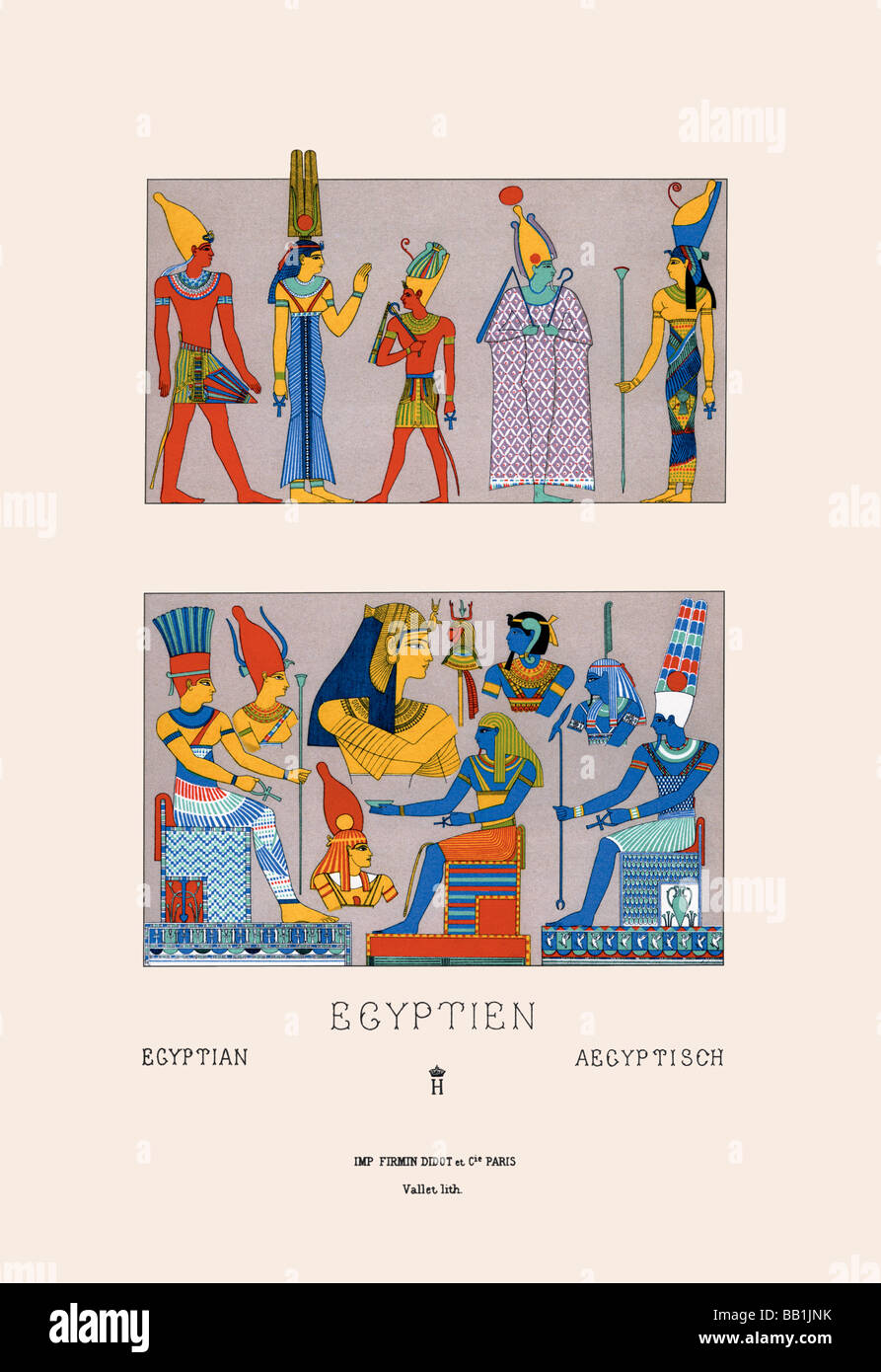 Dieux égyptiens,Déesses et Pharaons Banque D'Images