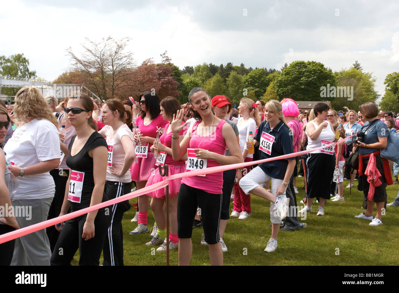 Race for Life'09, la recherche sur le cancer, Norwich, Norfolk show ground,groupe,TOURNANT,balade Banque D'Images