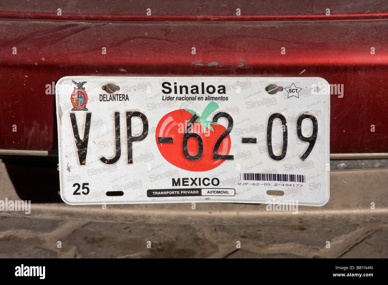 Permis voiture balise pour l'état de Sinaloa Mexique Banque D'Images