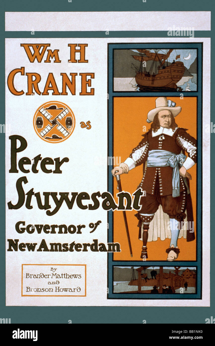 Le Néerlandais Peter Stuyvesant Gouverneur de New York Banque D'Images
