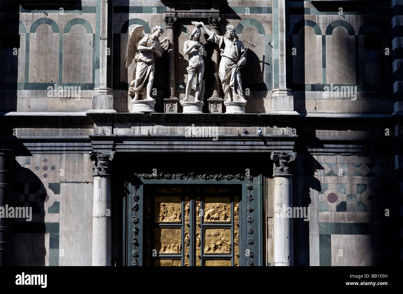Florence Toscane Italie La ville de la Renaissance photo montre le Baptistère ou baptistère de St John b portes Portes du Paradis Banque D'Images
