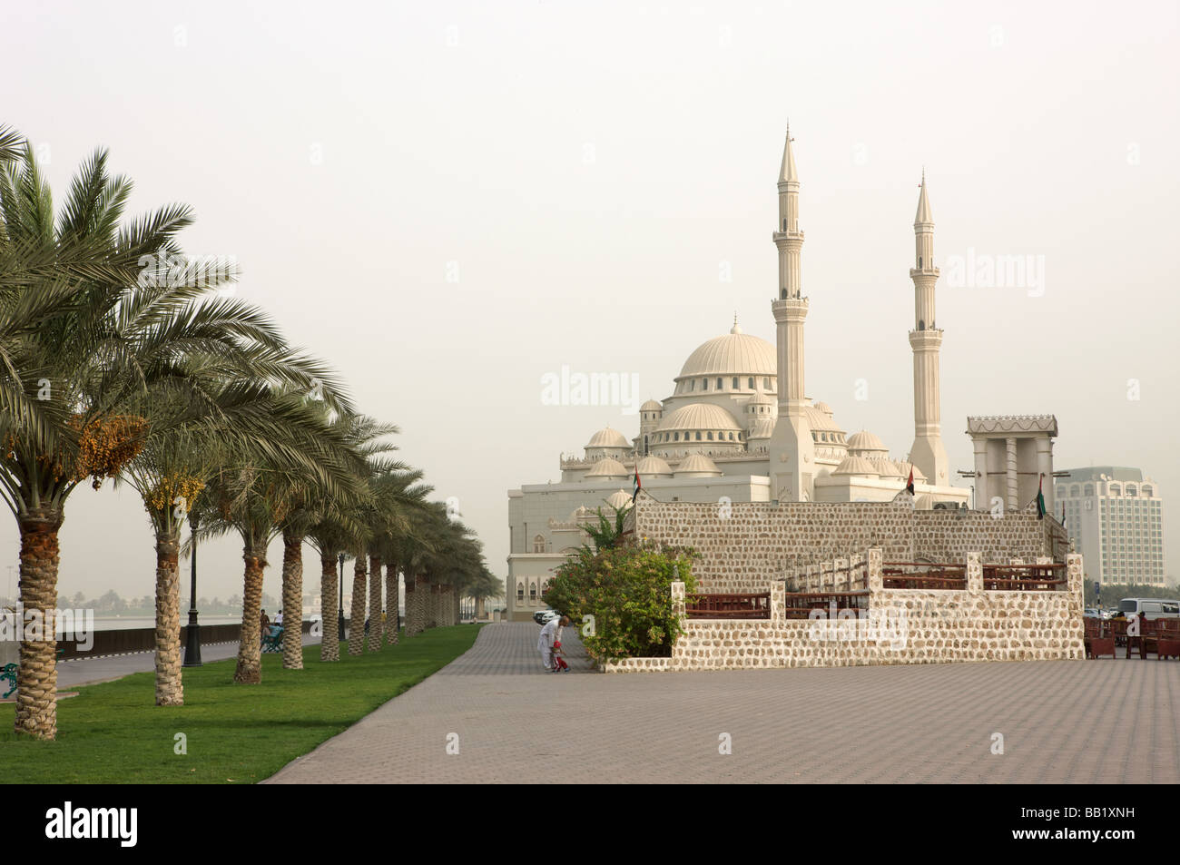 Vue de la mosquée Al Noor, Sharjah, Émirats arabes unis Banque D'Images