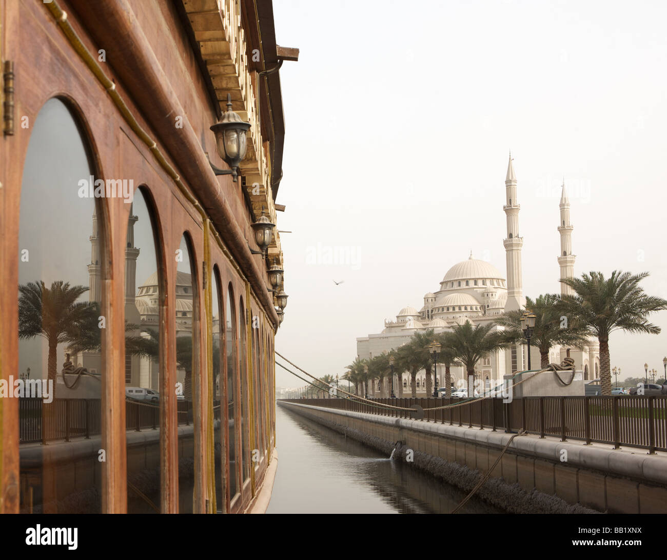 Vue de la mosquée Al Noor, Sharjah, Émirats arabes unis Banque D'Images