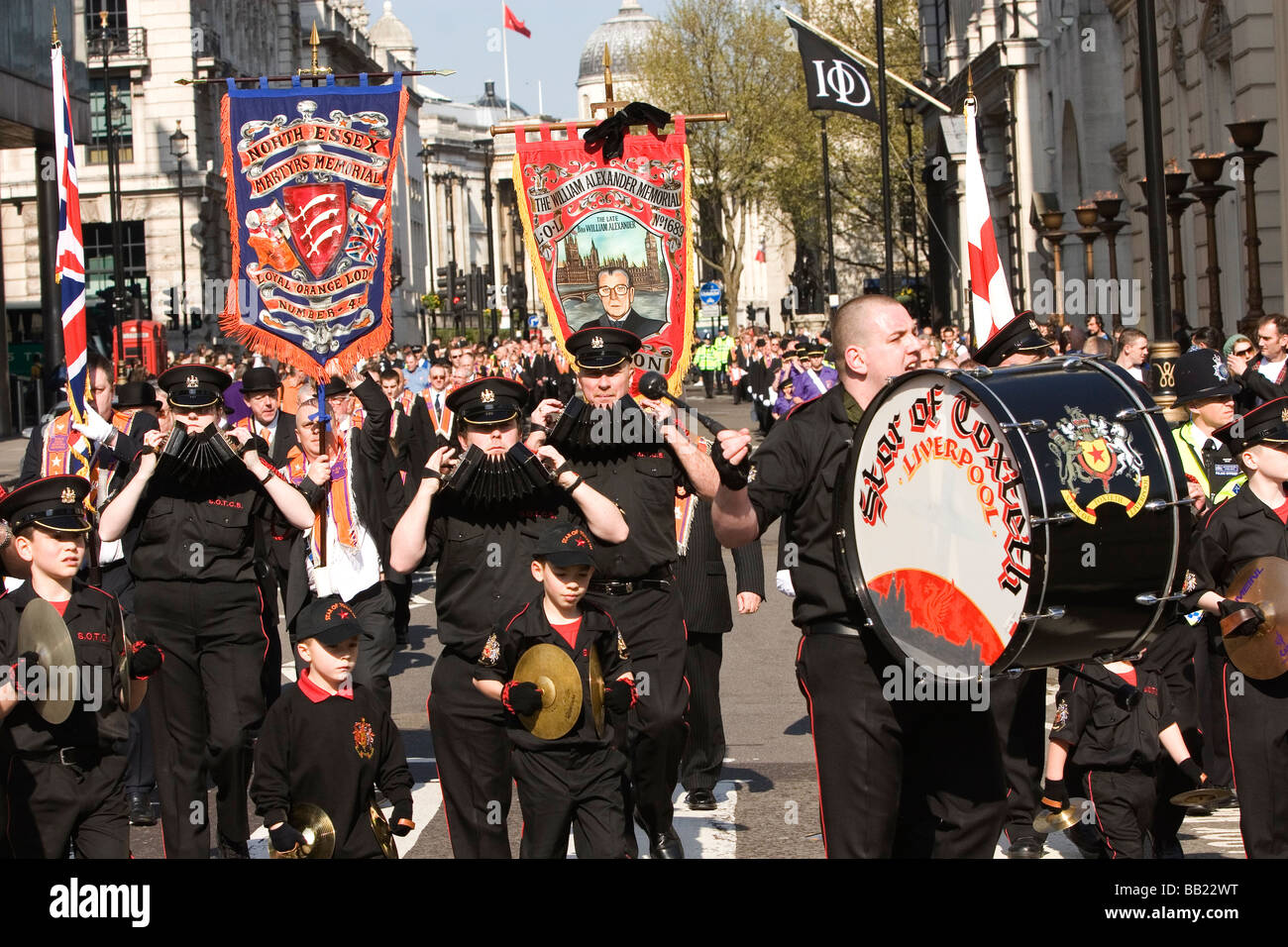 Brunoluca musiciens pendant la Parade des Orangistes à Londres Banque D'Images
