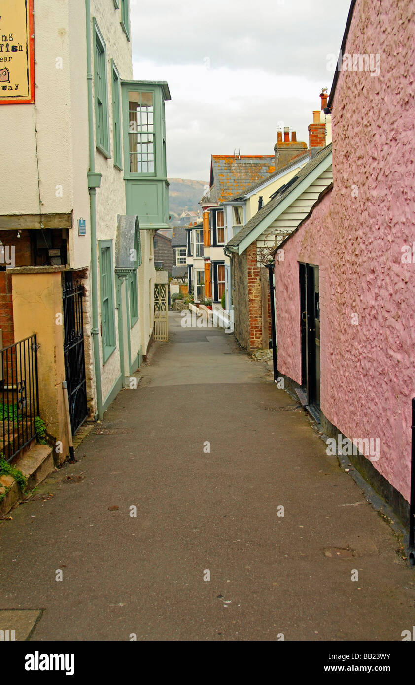 Ruelles de Lyme Regis, dans le Dorset, Angleterre Banque D'Images