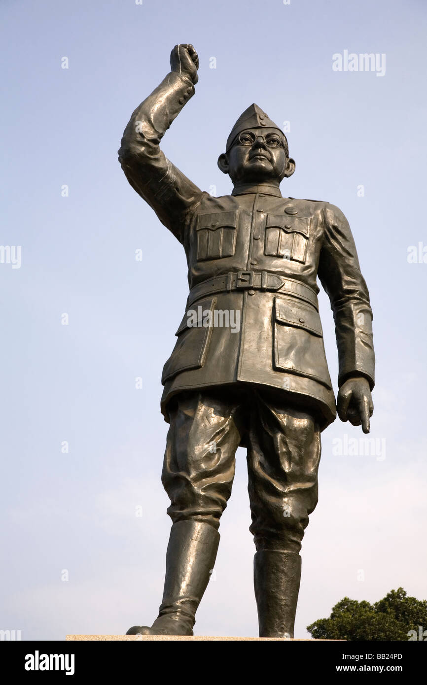 Une statue de la chef indien Subhas Chandra Bose, le leader nationaliste indien. Banque D'Images