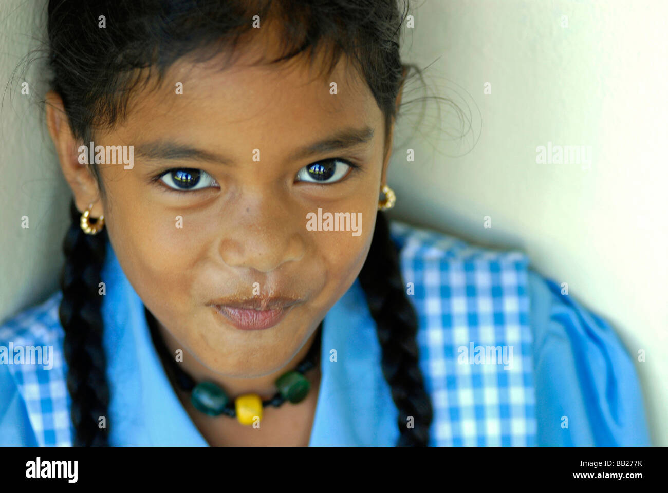 Les Palaos. Portrait d'une jeune fille polynésienne Banque D'Images