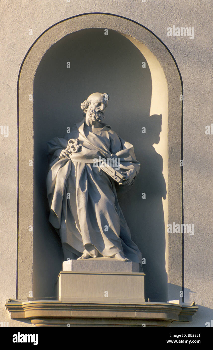 Statue au côté nord de la cathédrale de Saint-Gall Suisse Banque D'Images