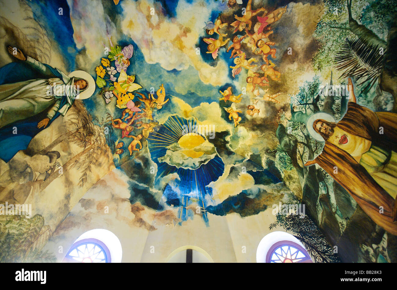 Saba le fond peinture sur plafond d'église Banque D'Images