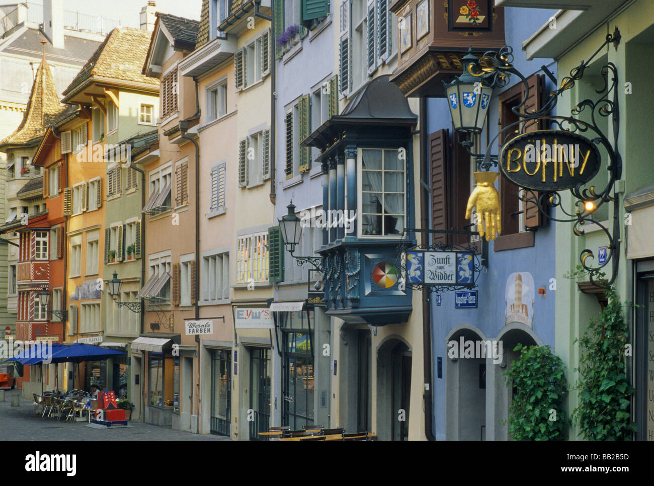 Maisons à Augustiner Gasse de Zurich en Suisse Banque D'Images