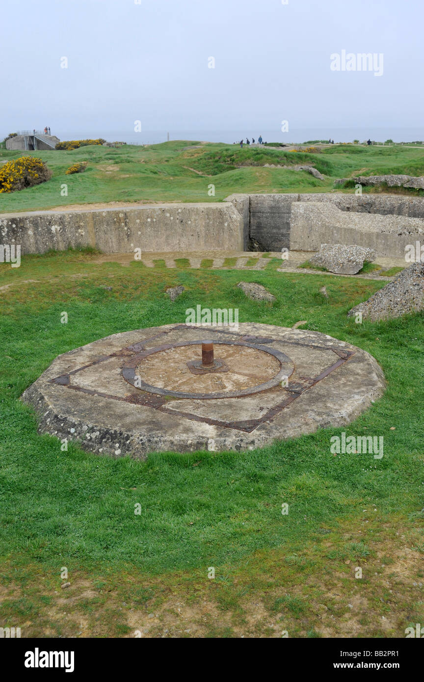 German battery pointe du hoc landing beach Banque de photographies et d