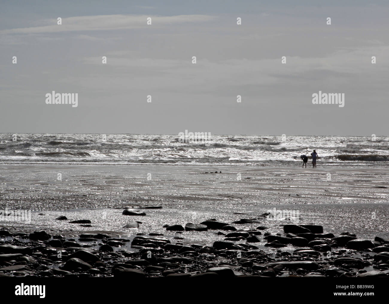 Face à la mer dans des conditions météorologiques active Banque D'Images