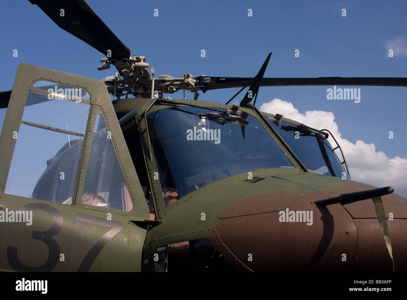 Détails de Bell Hélicoptère militaire Huey. Banque D'Images