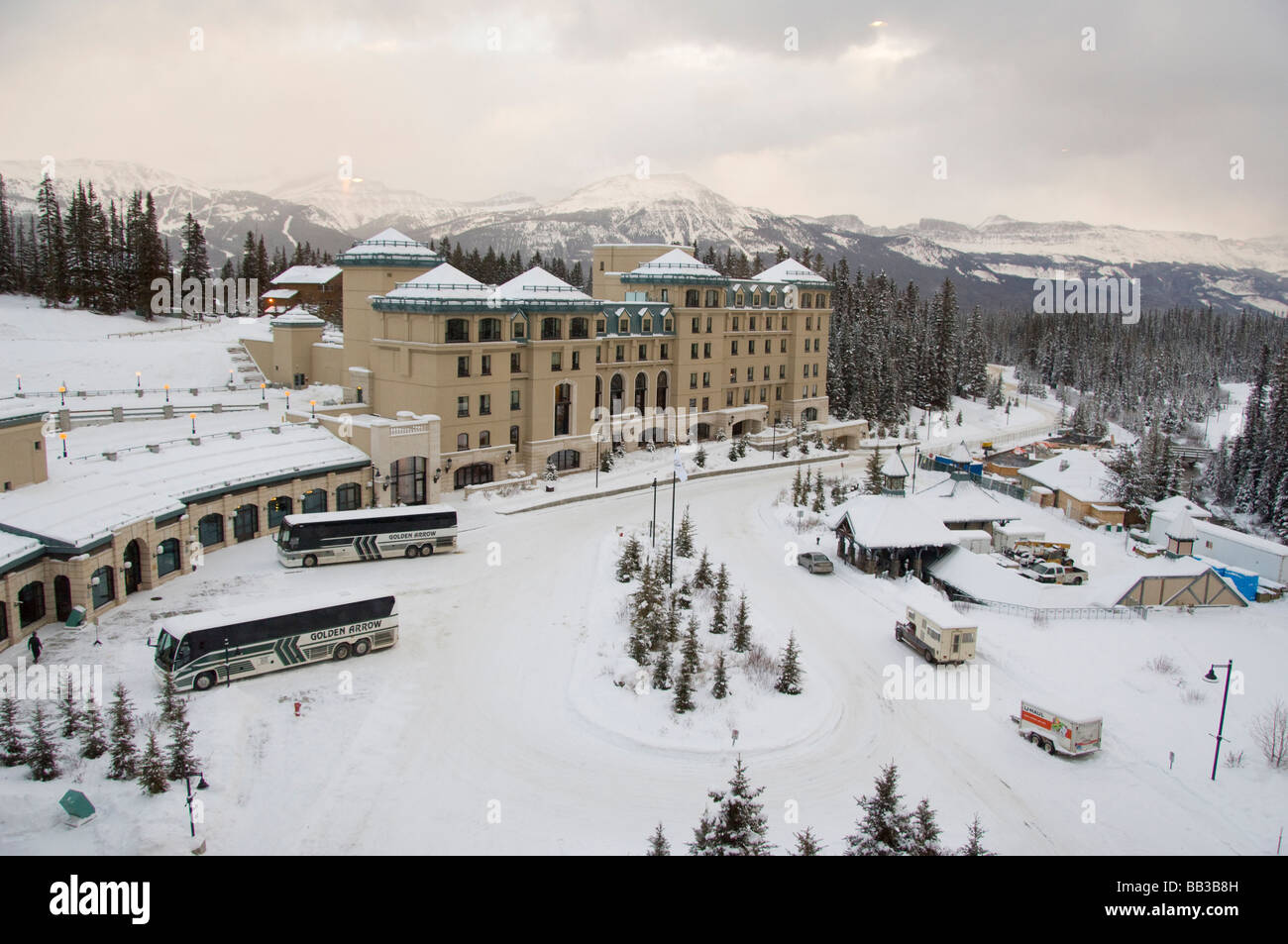 Le Canada, l'Alberta, le lac Louise. Farimont Chateau Lake Louise. Banque D'Images