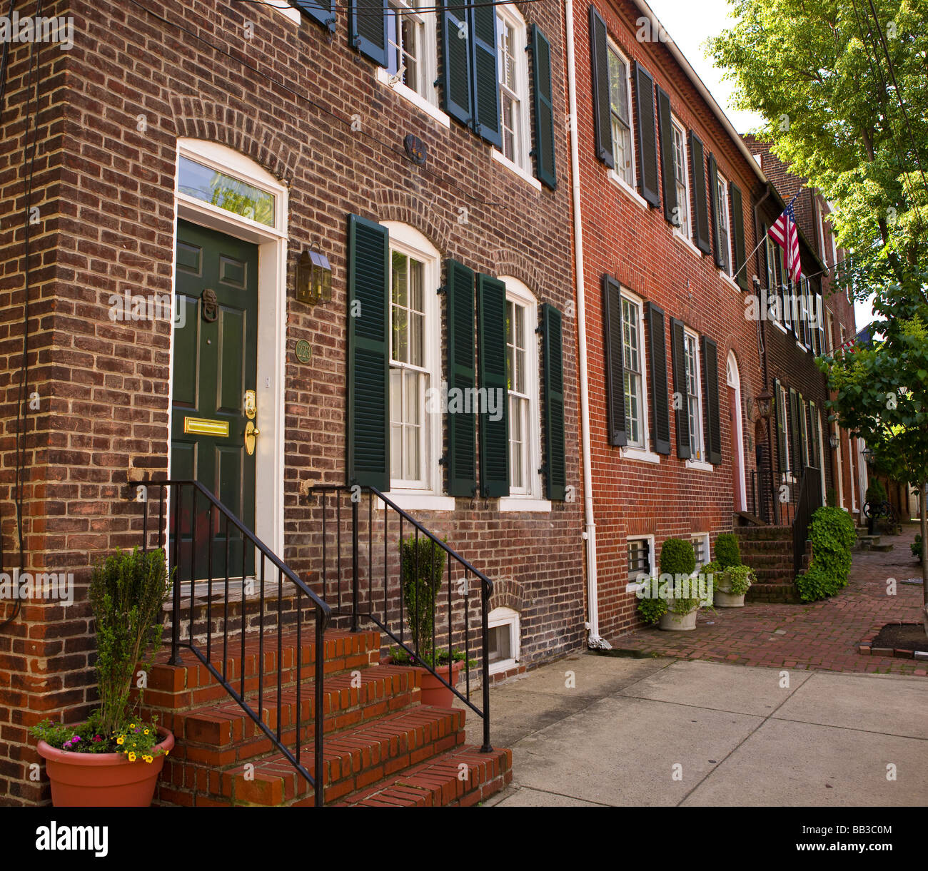 ALEXANDRIA VIRGINIA USA maisons en rangée historique sur l'Royal Street Banque D'Images