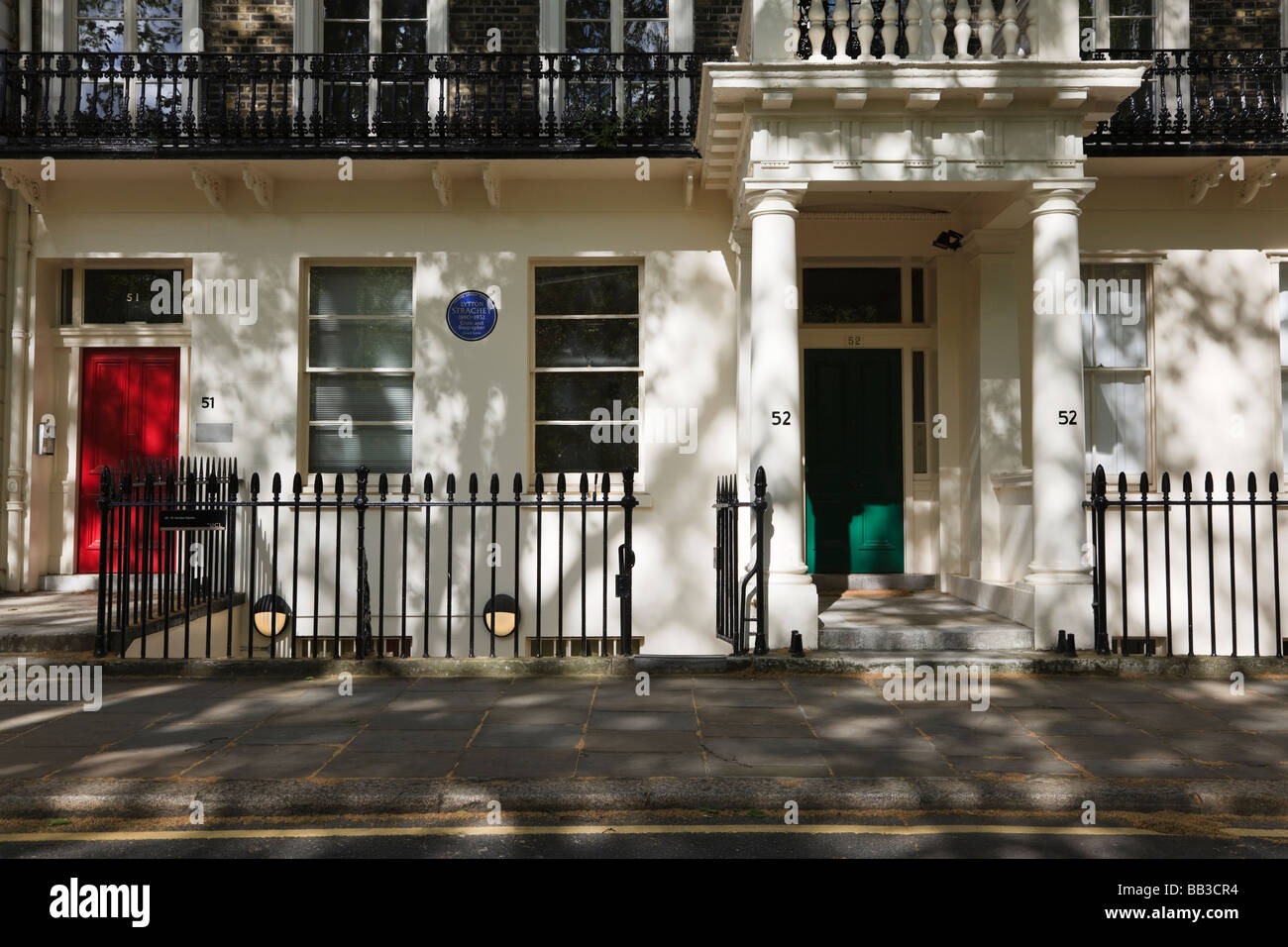 51 et 52 51 carrés Gordon était la maison de Lytton Strachey Bloomsbury Londres UK Banque D'Images