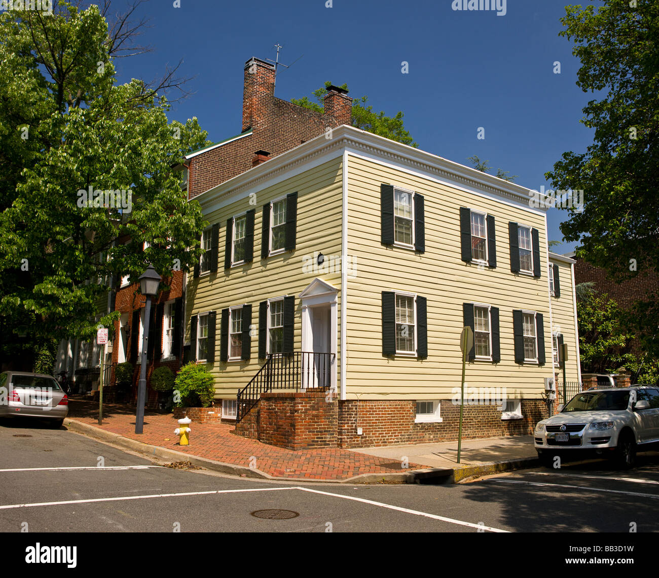 ALEXANDRIA VIRGINIA USA Historicd house de la rue Cameron, dans la Vieille Ville Banque D'Images