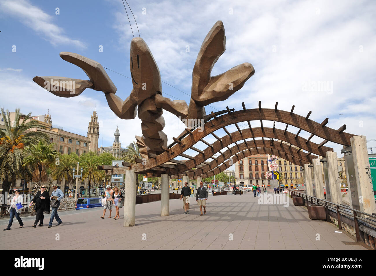 Homard de la sculpture à Barcelone, Espagne Banque D'Images