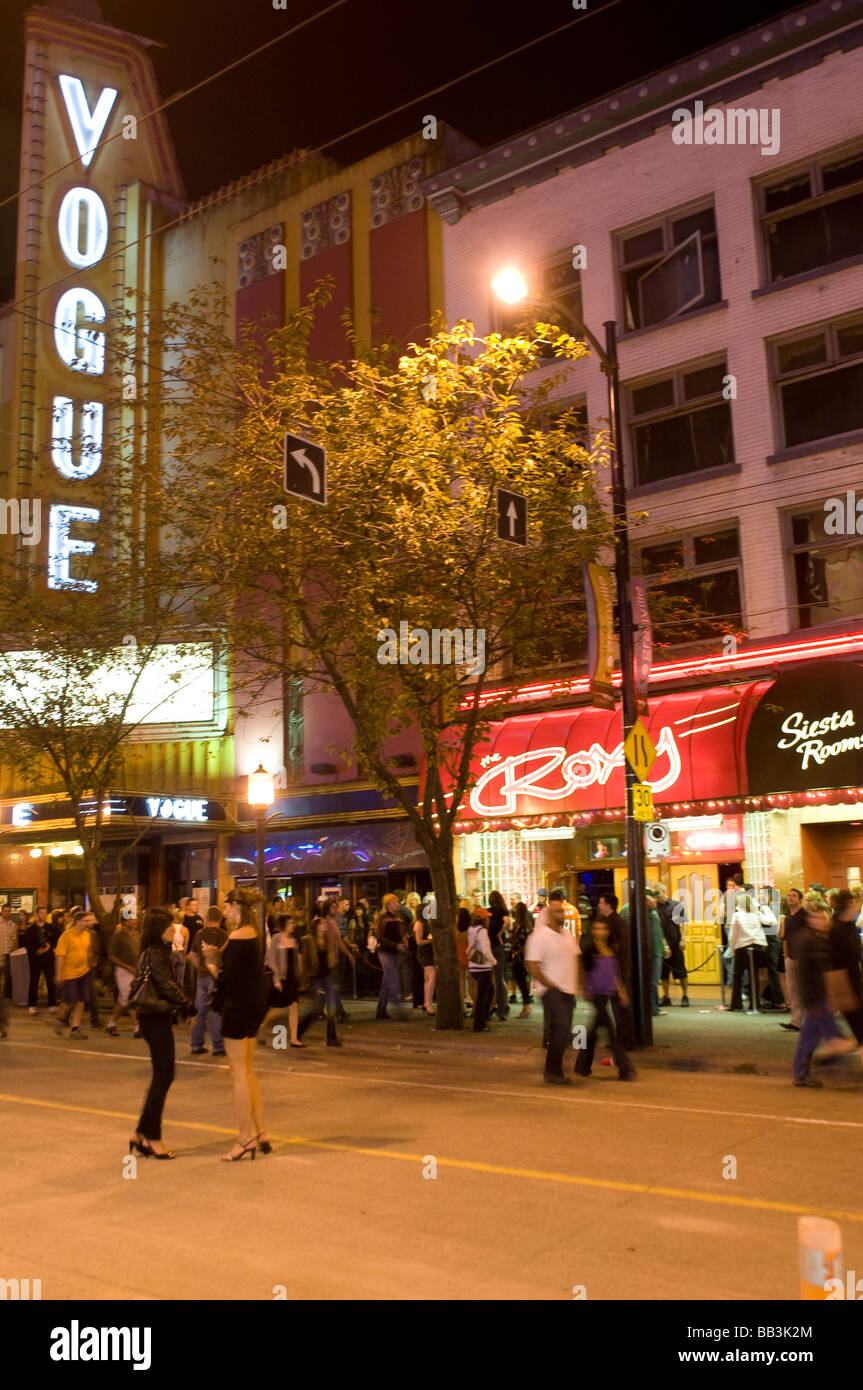 Nughtlife et clubs sur la rue Granville à Vancouver, BC, Canada. Banque D'Images