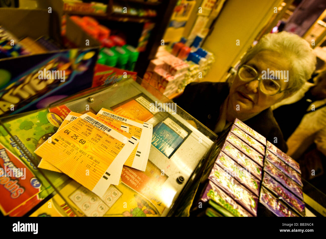 La réception et bureau de tabac Banque D'Images