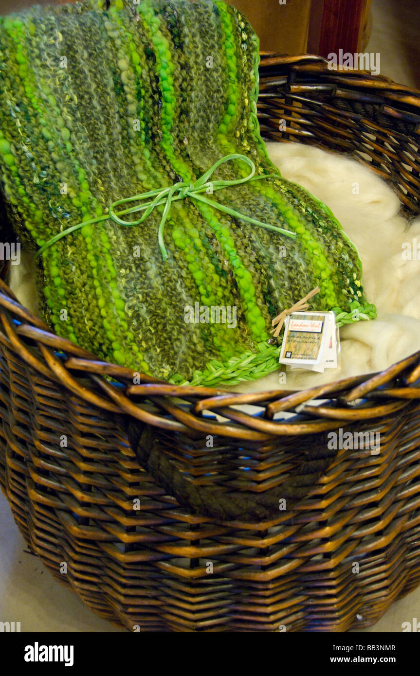 Canada, Nouveau-Brunswick, Lakeburn. London-Wul ÉCONOMUSÉE. Producteur de laine typique en utilisant des méthodes traditionnelles. Banque D'Images