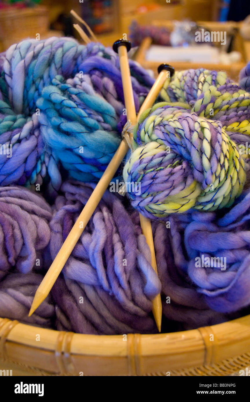 Canada, Nouveau-Brunswick, Lakeburn. London-Wul ÉCONOMUSÉE. Producteur de laine typique en utilisant des méthodes traditionnelles. Banque D'Images