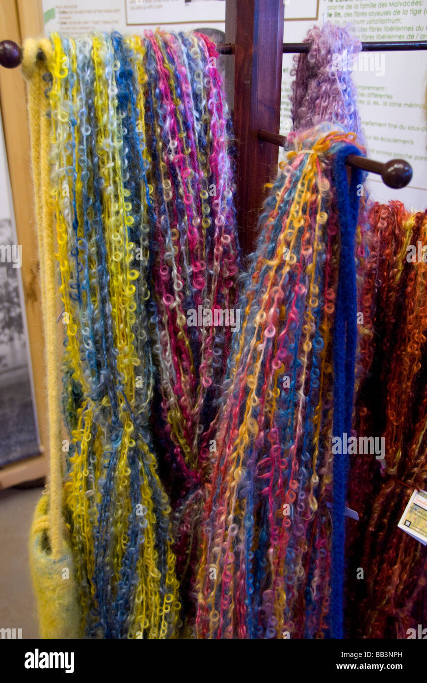 Canada, Nouveau-Brunswick, Lakeburn. London-Wul ÉCONOMUSÉE. Producteur de laine typique en utilisant des méthodes traditionnelles. Banque D'Images