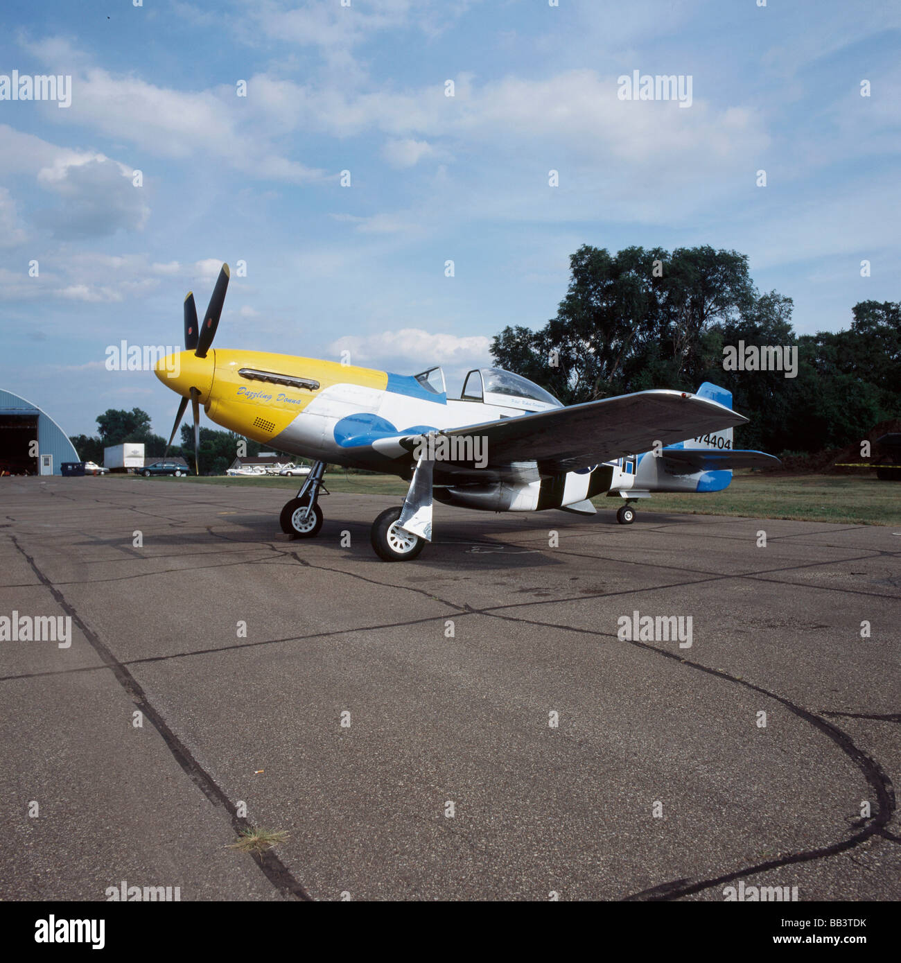 P-51 D à l'éblouissante Donna Fleming Terrain à St Paul, Minnesota Banque D'Images