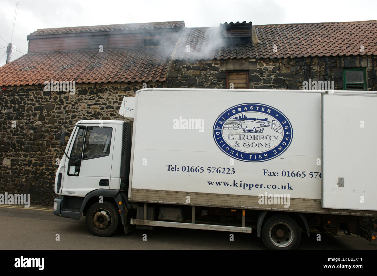 Robson et Fils Kipper smokery, Craster. Banque D'Images