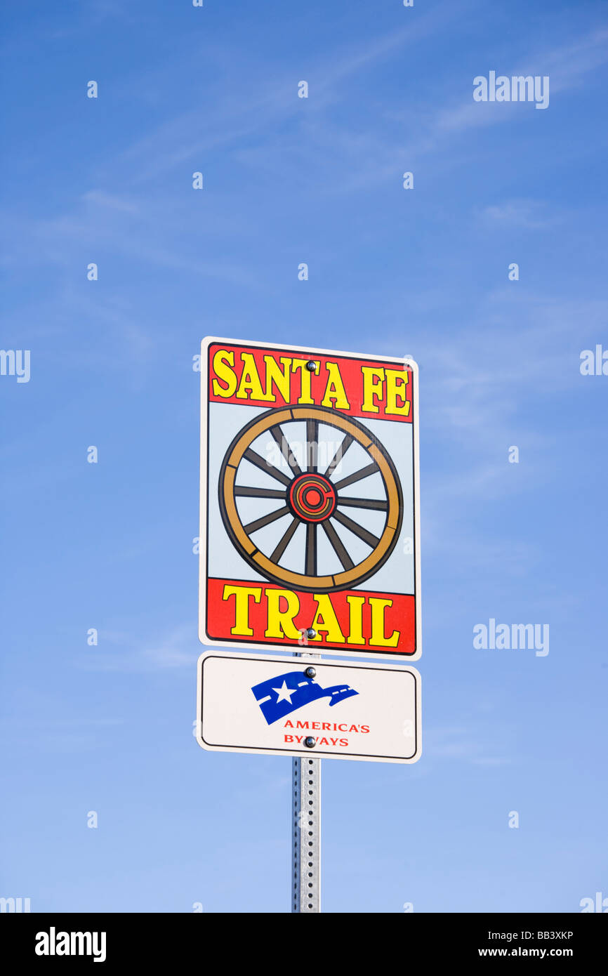 NA, USA, New Mexico, Santa Fe, Santa Fe Trail Sign (RF) Banque D'Images