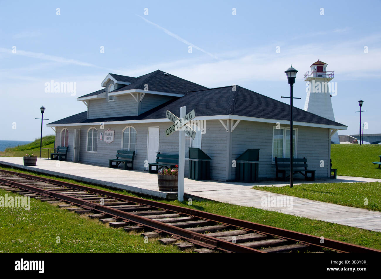 Le Canada, l'Île du Prince Édouard, Borden-Carleton. Anne of Green Gables gare. Banque D'Images