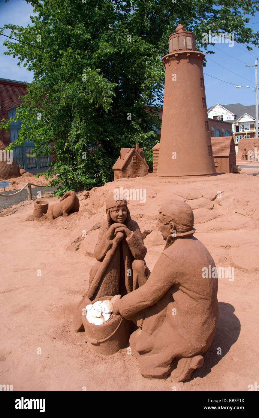 Canada, Prince Edward Island, Charlottetown. SandLand, le plus grand spectacle de sculptures de sable à l'ouest de la Colombie-Britannique Banque D'Images