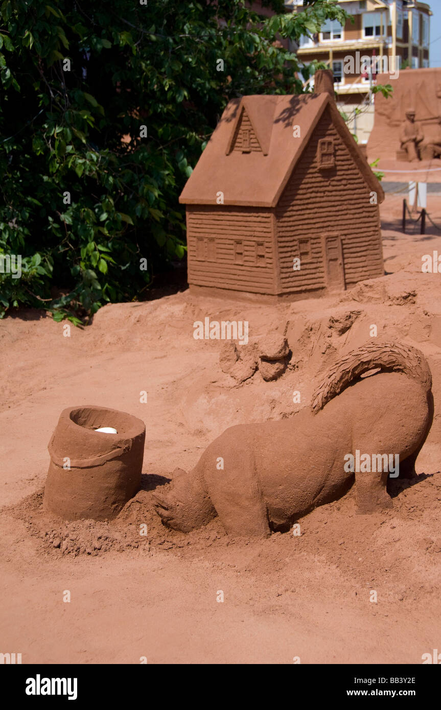 Canada, Prince Edward Island, Charlottetown. SandLand, le plus grand spectacle de sculptures de sable à l'ouest de la Colombie-Britannique Banque D'Images