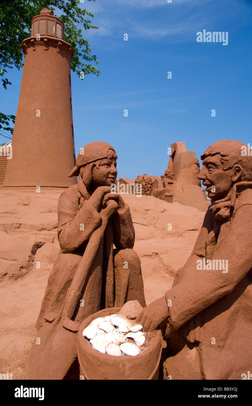 Canada, Prince Edward Island, Charlottetown. SandLand, le plus grand spectacle de sculptures de sable à l'ouest de la Colombie-Britannique Banque D'Images