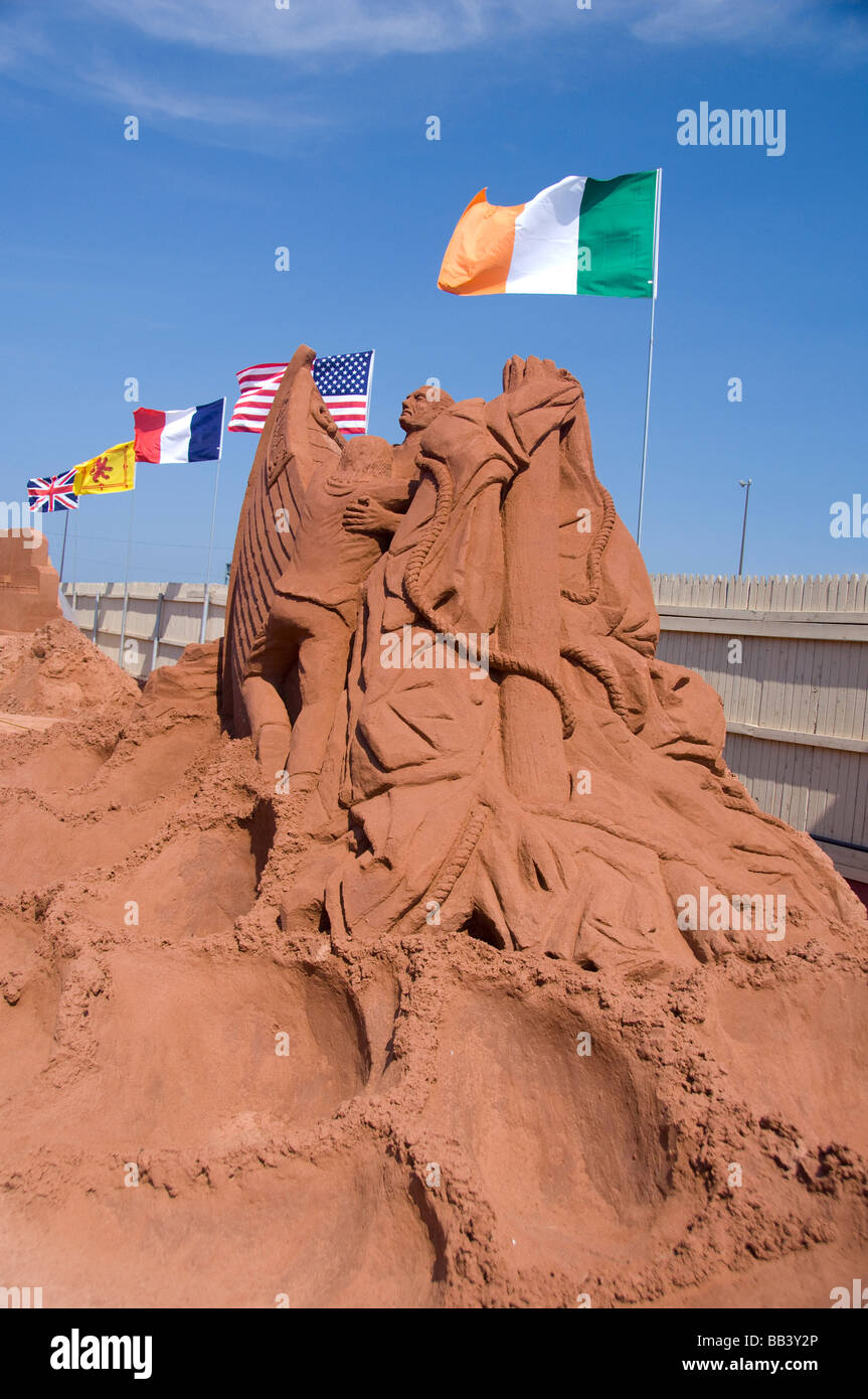 Canada, Prince Edward Island, Charlottetown. SandLand, le plus grand spectacle de sculptures de sable à l'ouest de la Colombie-Britannique Banque D'Images
