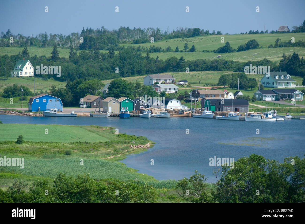 Le Canada, l'Île du Prince Édouard. Hostetter's donnent sur, vue du village typique de pêcheurs. Banque D'Images