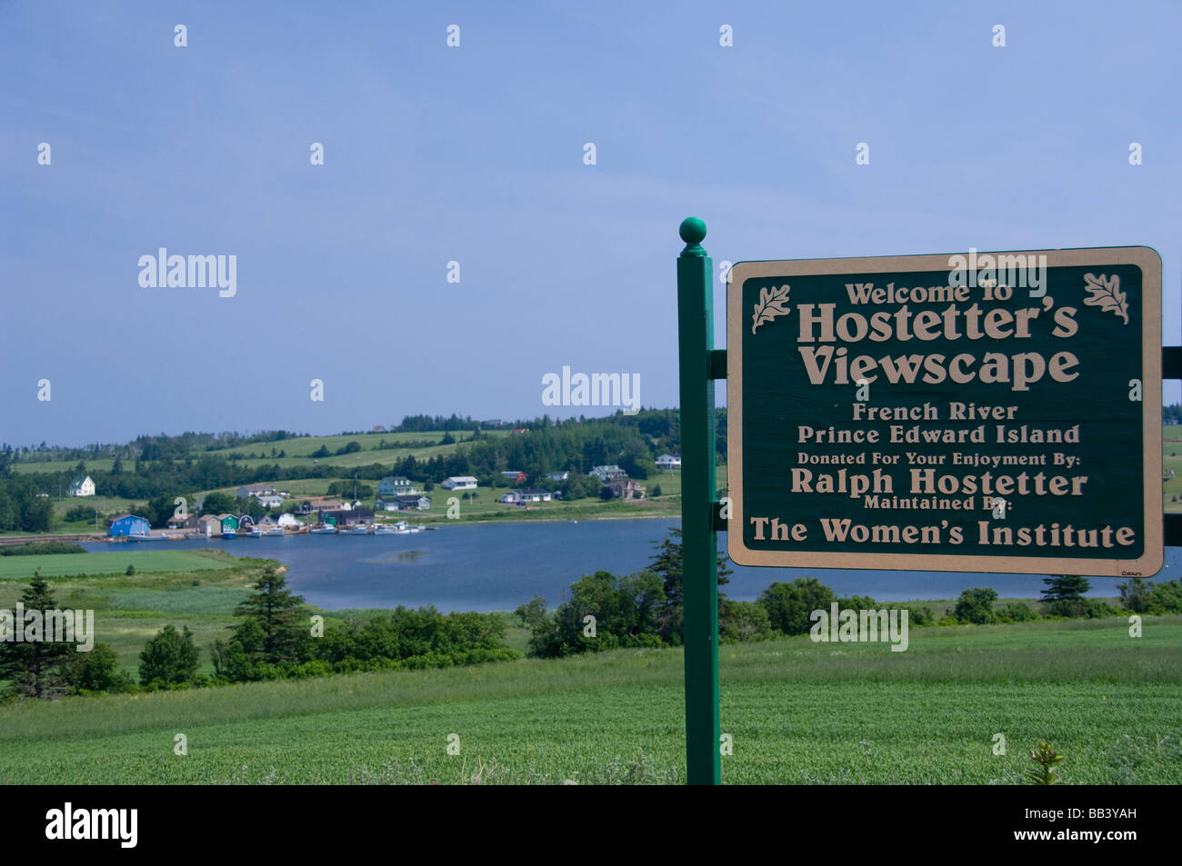 Le Canada, l'Île du Prince Édouard. Hostetter's donnent sur, vue du village typique de pêcheurs. Banque D'Images