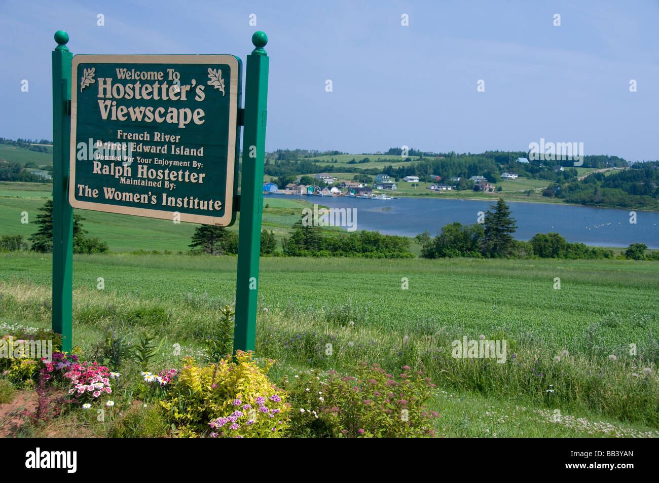 Le Canada, l'Île du Prince Édouard. Hostetter's donnent sur, vue du village typique de pêcheurs. Banque D'Images