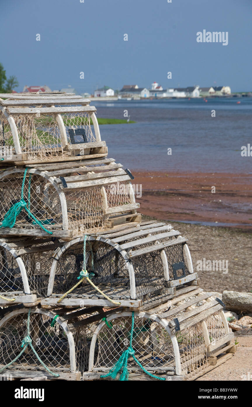 Le Canada, l'Île du Prince Édouard, de Rustico. Les casiers à homards. Banque D'Images