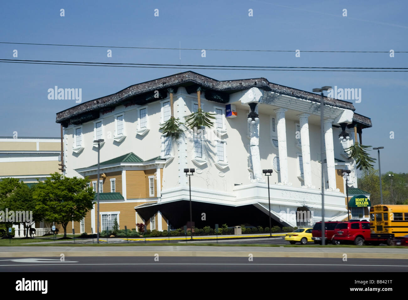 USA,New York, Pigeon Forge. Le Wonderworks envers l'attraction. Banque D'Images