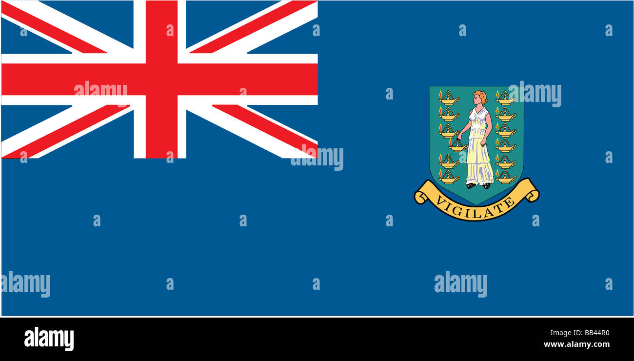 Pavillon des îles Vierges britanniques, un territoire britannique dans la mer des Caraïbes. Banque D'Images