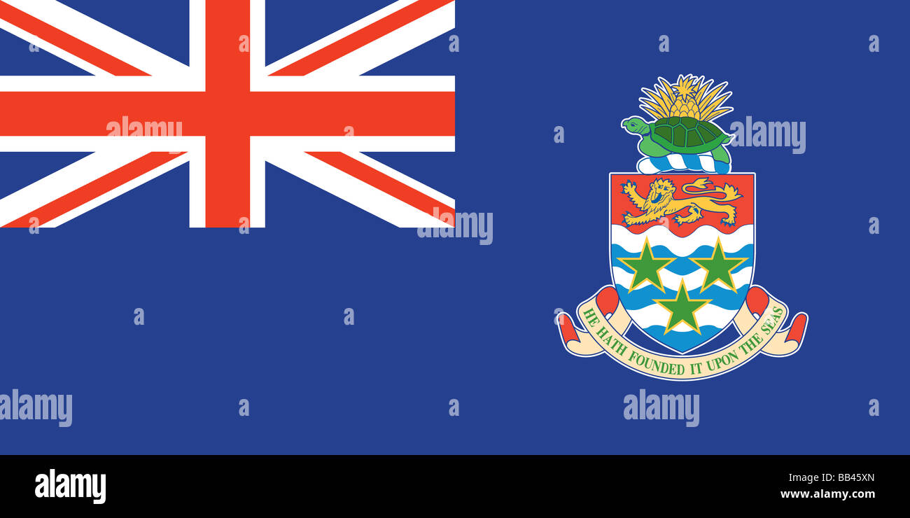 Pavillon des îles Caïmans, territoire britannique dans la mer des Caraïbes. Banque D'Images