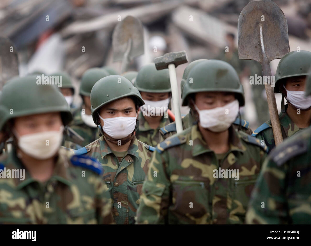 Tremblement de terre au Sichuan en Chine. Banque D'Images