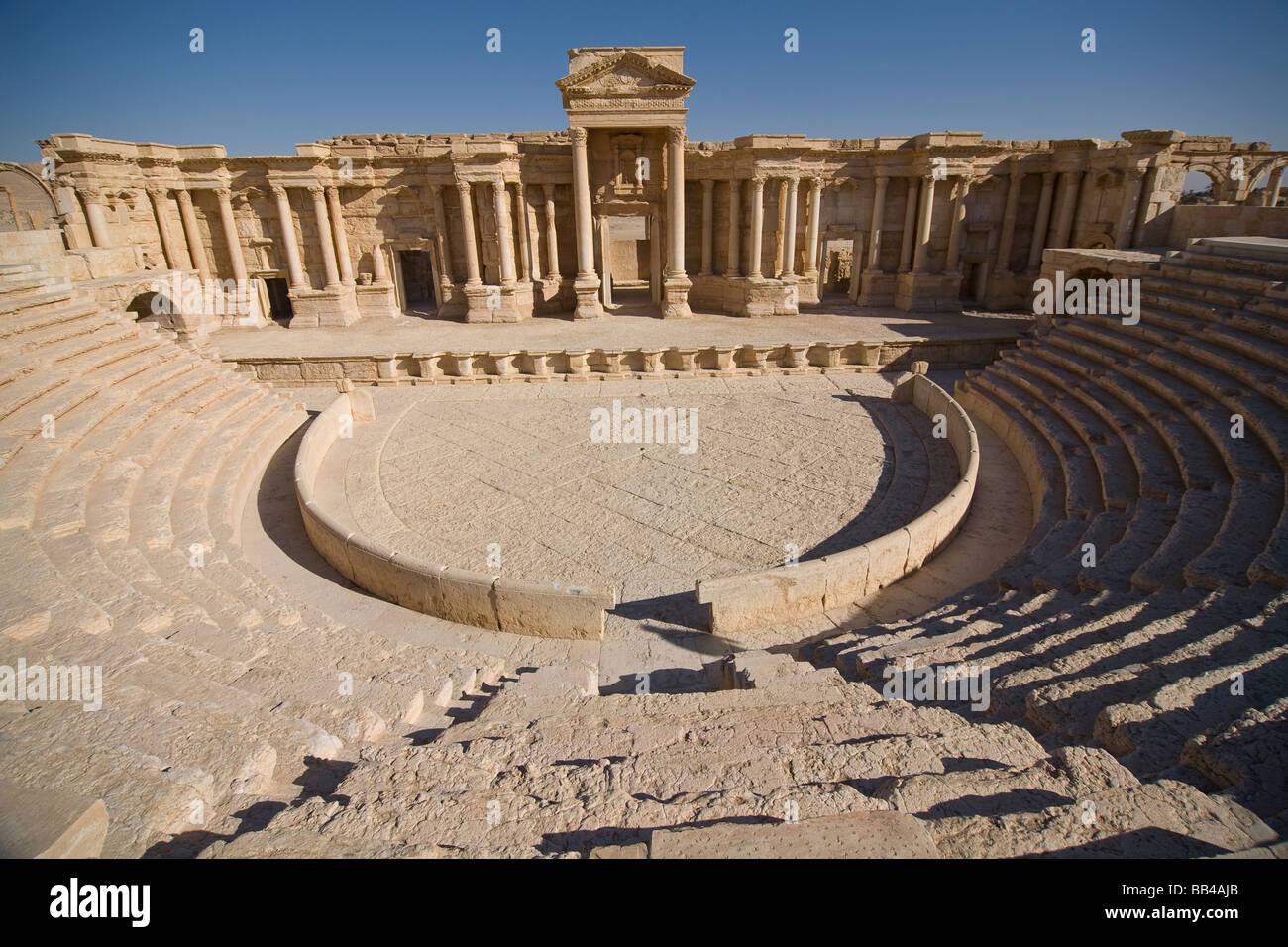 Amphithéâtre romain à Palmyra, Syrie. Banque D'Images