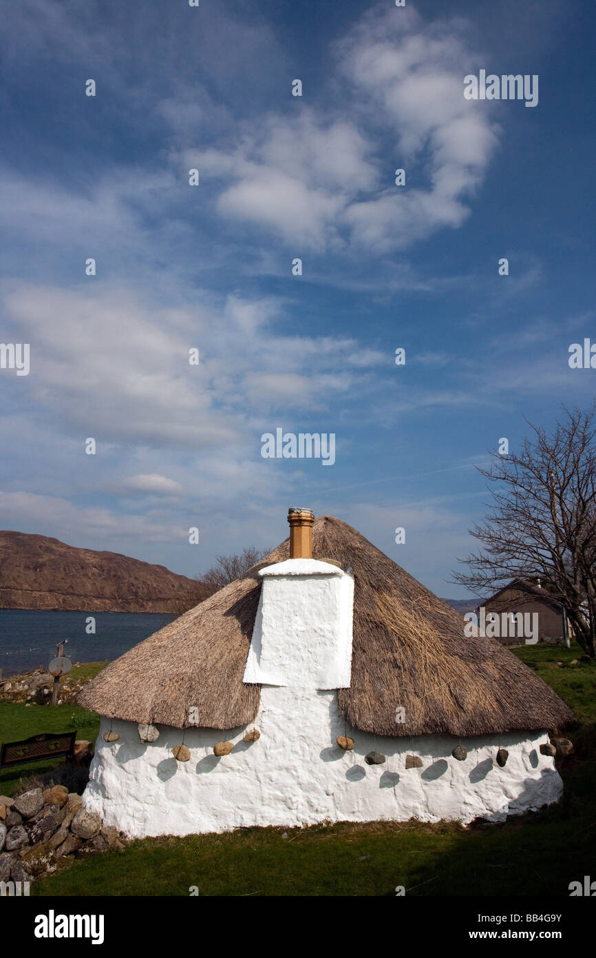 Chaume Croft écossais sur l'île de Skye, Écosse, Royaume-Uni Banque D'Images