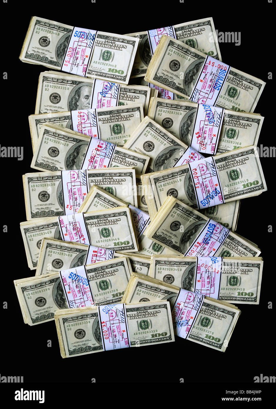 Liasses de billets de 100 dollars américains Banque de photographies et ...