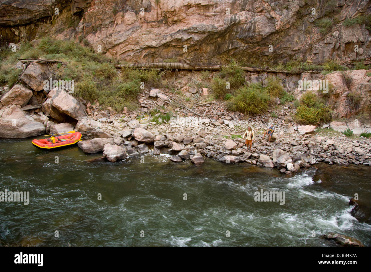 Californie, Canon City, Royal Gorge Railroad. Vues de la rivière, du rafting sur la rivière Arkansas. Banque D'Images