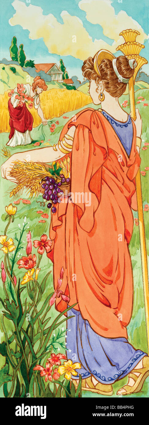 Dans la mythologie grecque, Déméter était la déesse de l'agriculture. Dans la mythologie romaine, elle est associée à Cérès. Banque D'Images