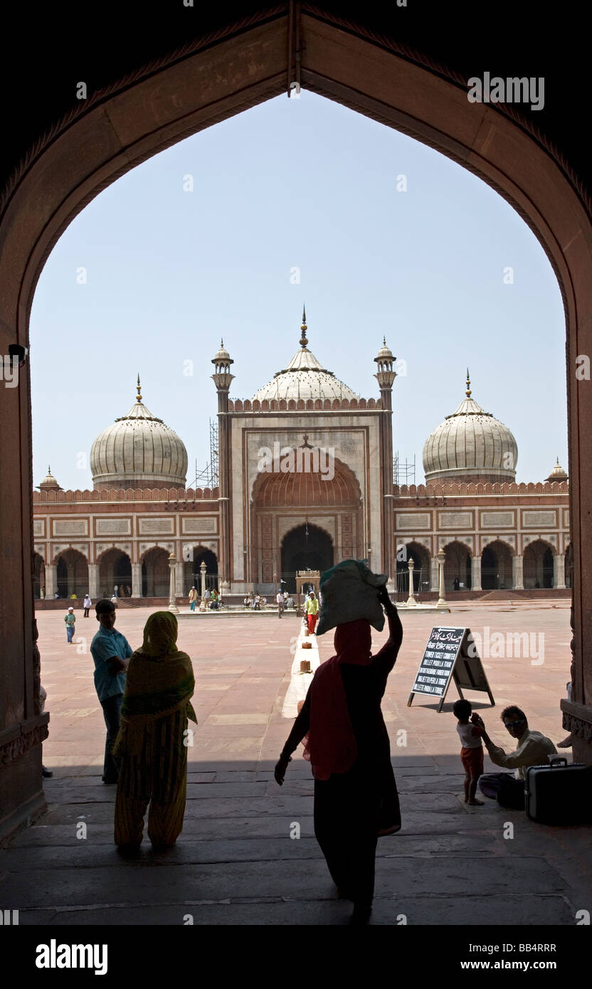 La mosquée Jama Masjid. La vieille ville de Delhi. L'Inde Banque D'Images