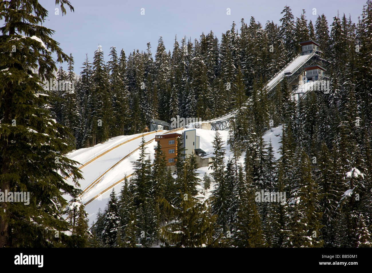 Le saut à Ski Hill au Parc olympique de Whistler 2010 Whistler aux Jeux Olympiques d'hiver de Vancouver British Columbia Canada Banque D'Images